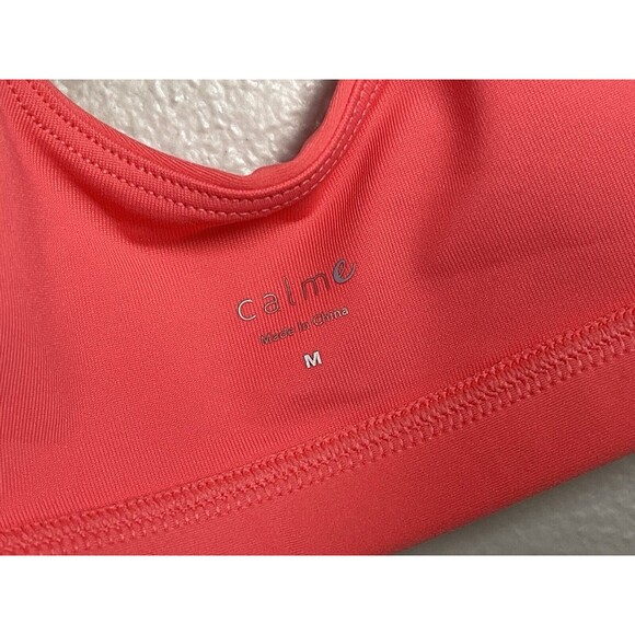 NWT Calme by Johnny Was Sz M Endurance Cross Back Sports Bra Coral Padded Yoga - Picture 6 of 10